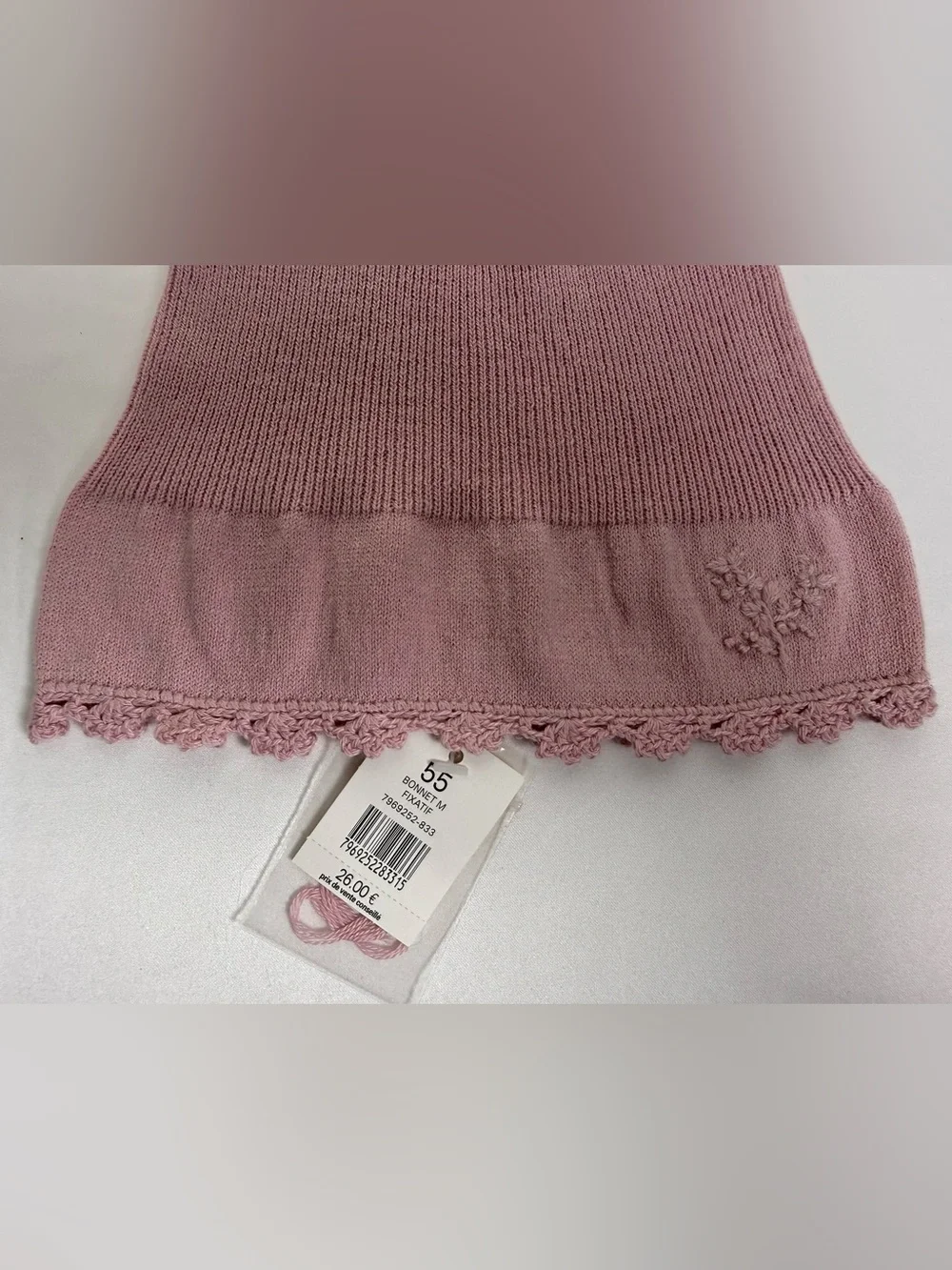 Baby Pink Lace Bonnet 👶✨ Classic & Elegant – Jacadi Paris